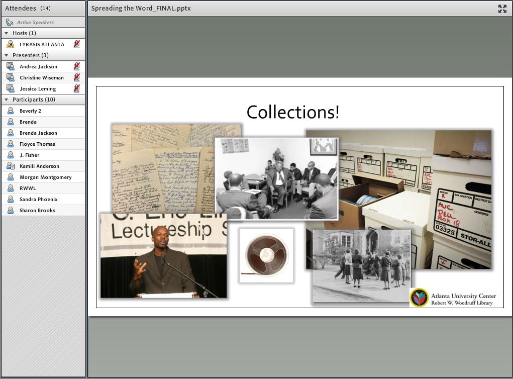 A screen shot of the presentation
