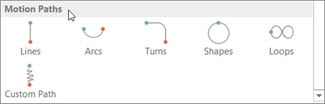 Scroll down to Motion Paths